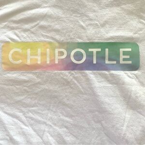 Chipotle Sz Medium Unisex White Pastel T Shirt Spell Out 100% Cotton Logo